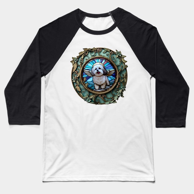 Maltese/Shih Tzu Mix Descending from Heaven To Bless Humanity Baseball T-Shirt by Bee's Pickled Art
